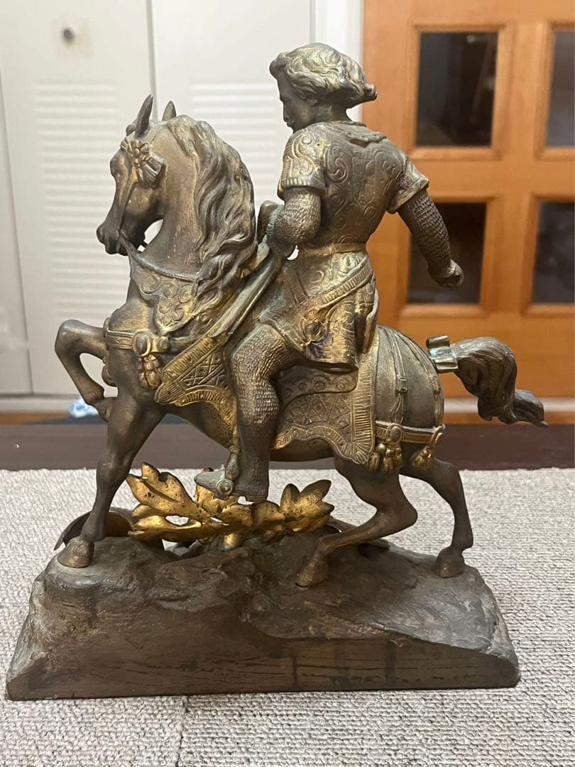 戦馬に乗る　北欧彫像置物フィギュア　真鍮　インテリア