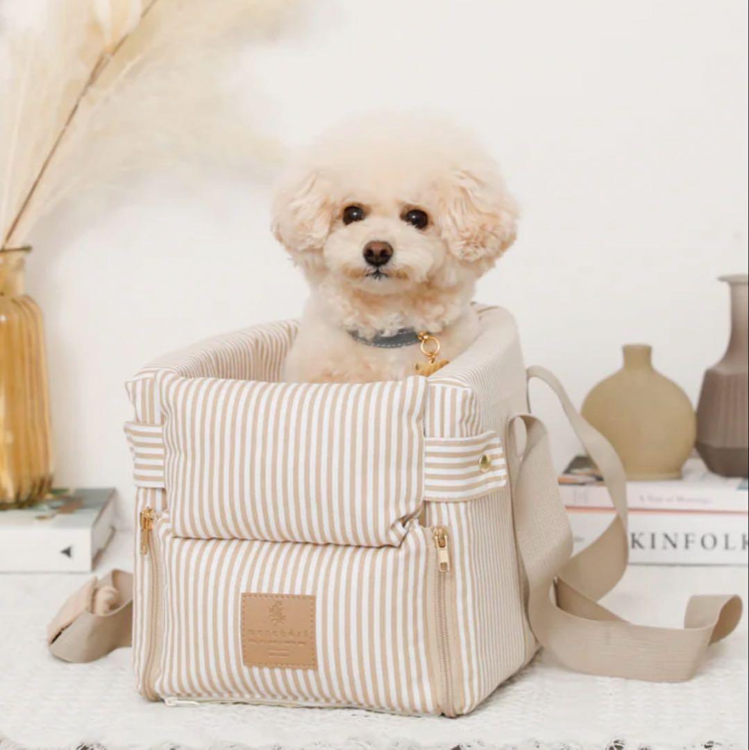 値下中　新品⭐︎モンシェリストライプドライブセンターペットベッド　ドライブベッド