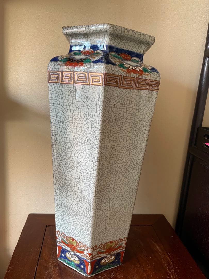 江戸伊万里花瓶 中国明代哥窯花瓶 古董品 唐物 古美術 八角花瓶