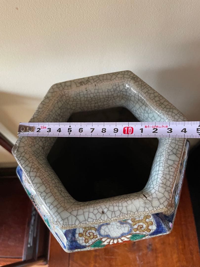 江戸伊万里花瓶 中国明代哥窯花瓶 古董品 唐物 古美術 八角花瓶