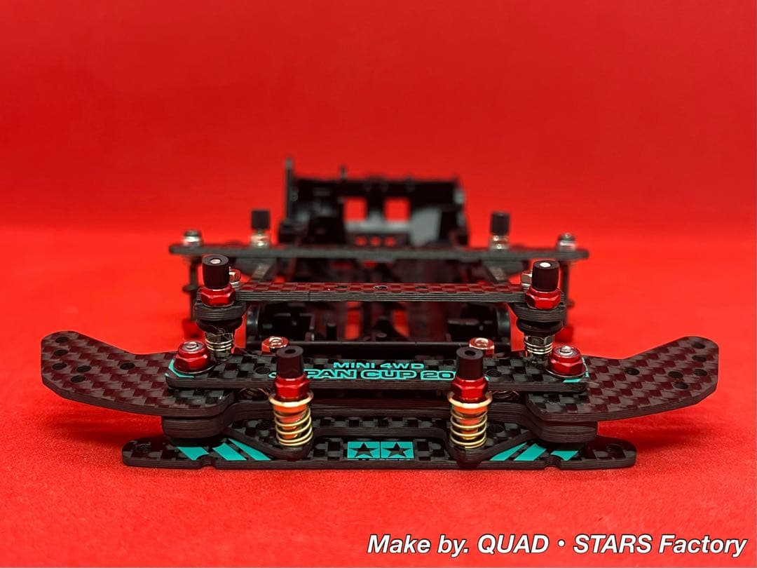 【ミニ四駆・VZ用】2軸ATピボットバンパー＋フロント提灯　2022／カーボン