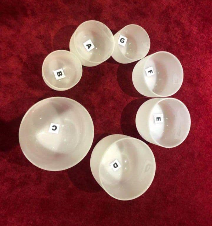 クォーツ　クリスタルボウル　7個セット　A＝ 432Hz バッグ2個付き　新品