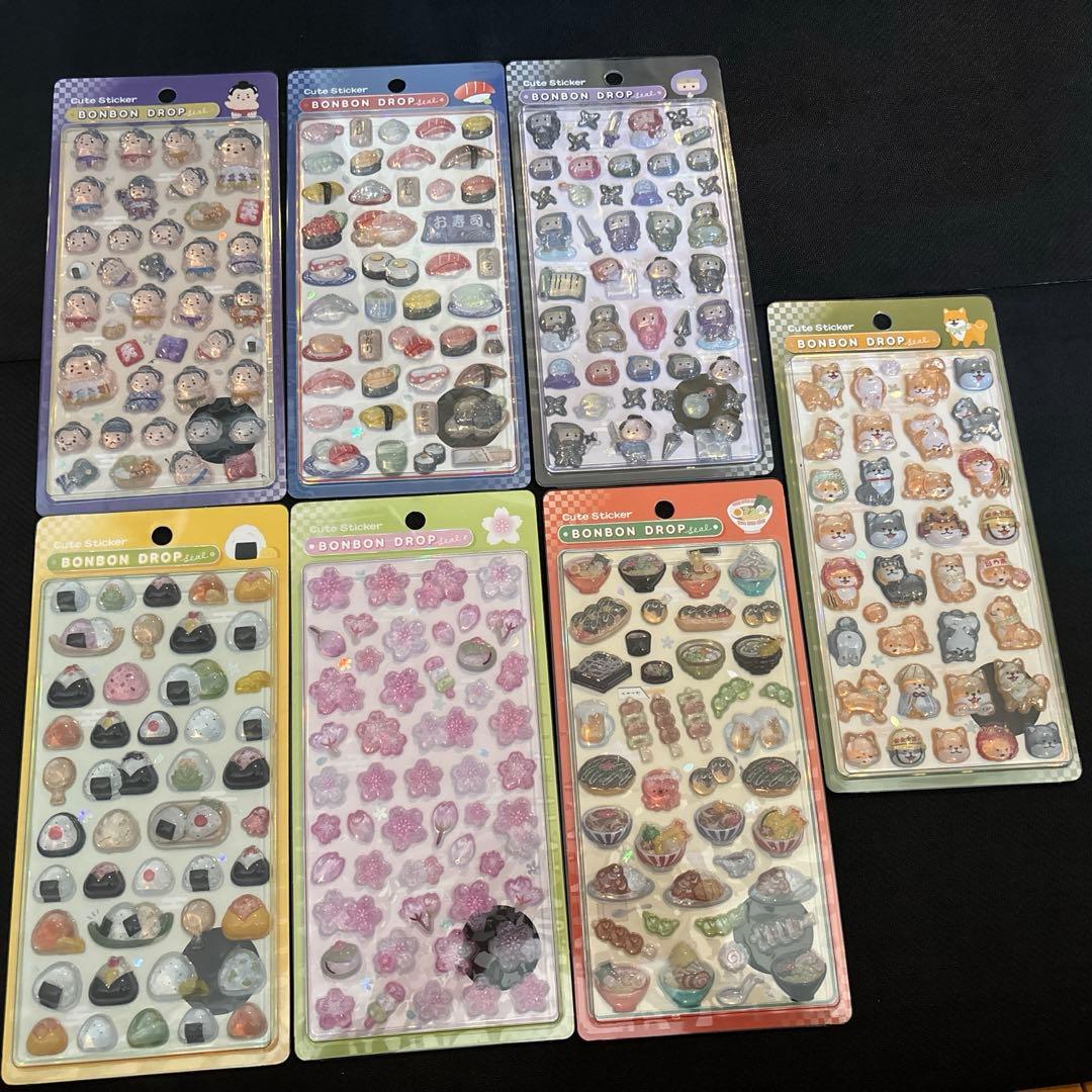 ボンボンドロップシール 和柄 7種セット 正規品