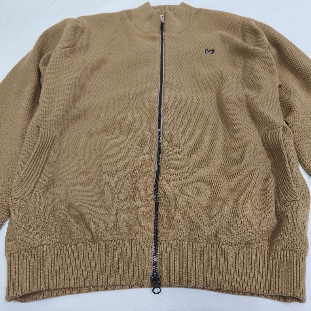 【MASTER BUNNY】ゴルフニットジップジャケットブラウンXL寸p38