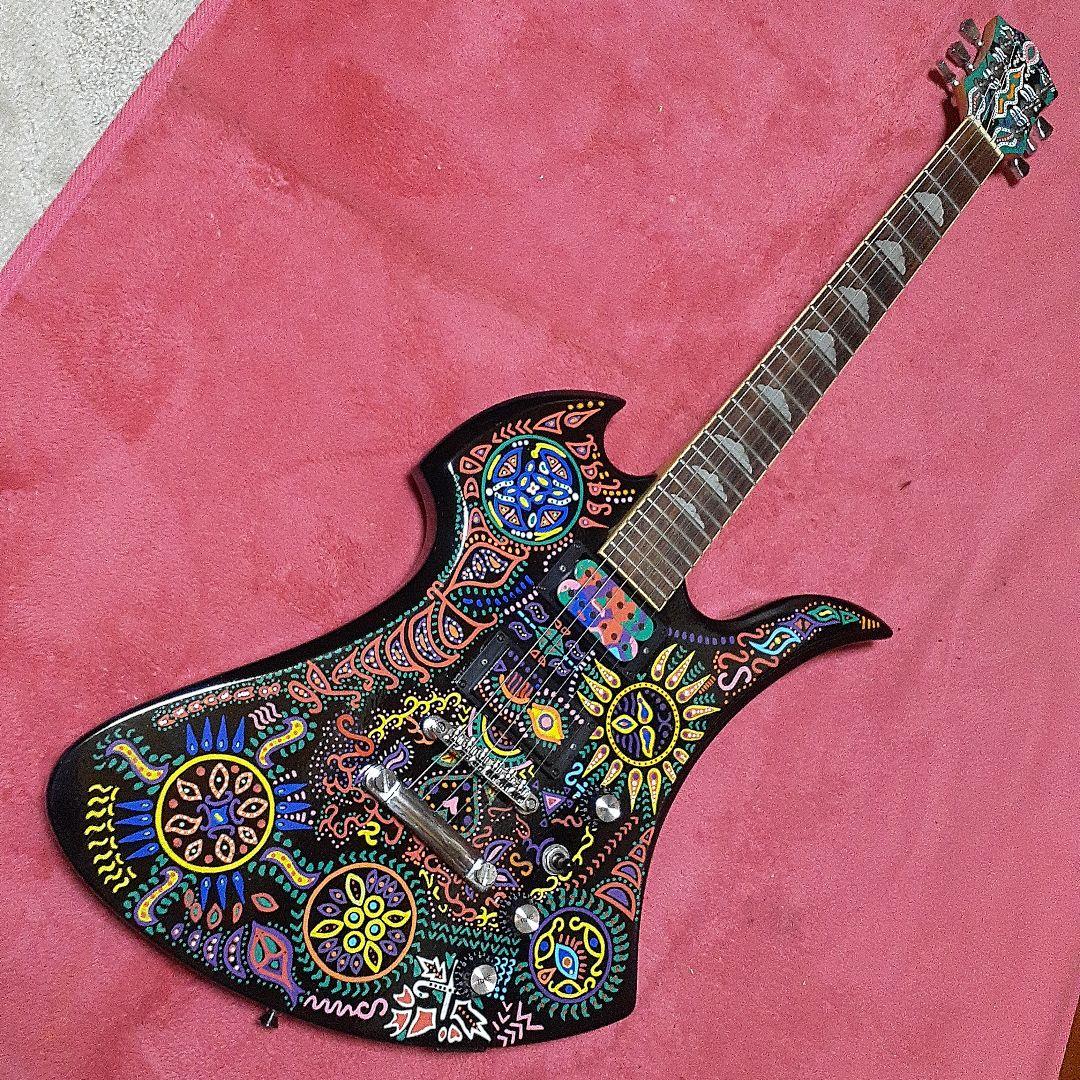 【良・美品】サイケペイント・hideモデル。モッキンバード。ソフトケース付属。