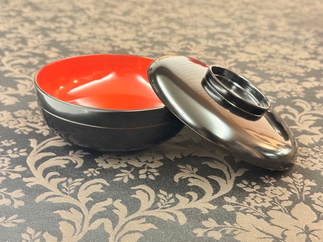 越前漆器　無地　木製　祝膳　黒内朱