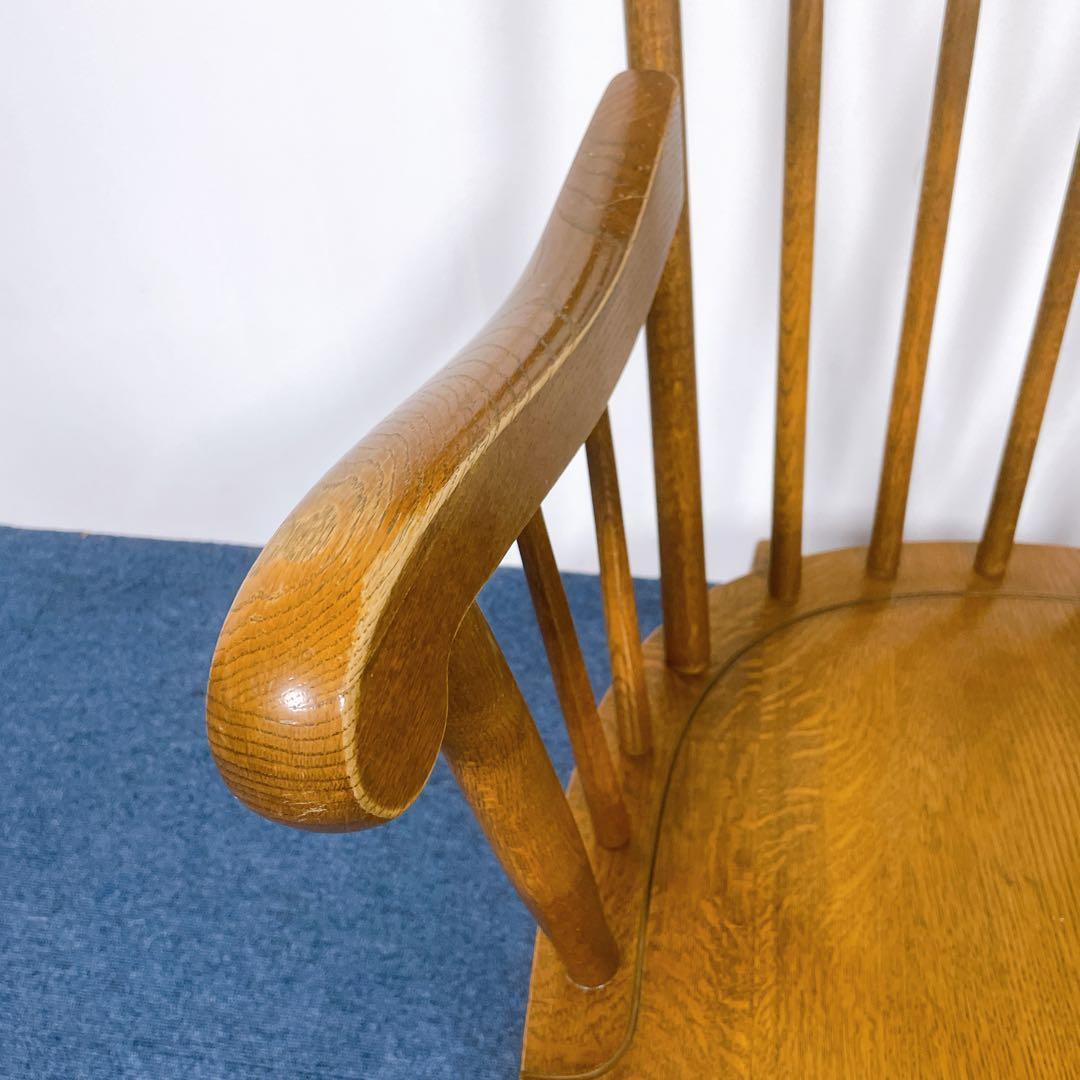 【送料込】飛騨産業 キツツキマーク アンティーク 木製ロッキングチェア②