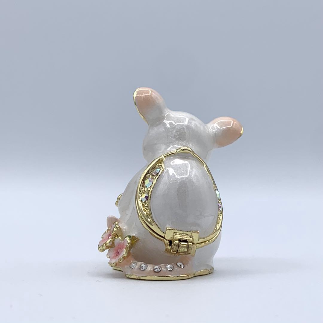 ピィアース　はなねずみ　箱付き　ジュエリーボックス　白ねずみ