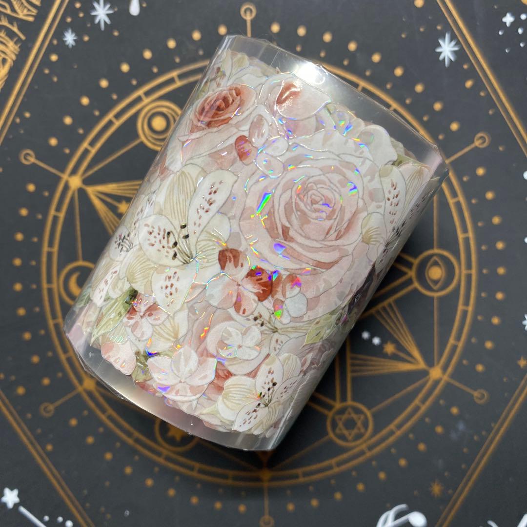 【O】海外　10m巻　貝殻光マスキングテープ　お花系/人物系/装飾系