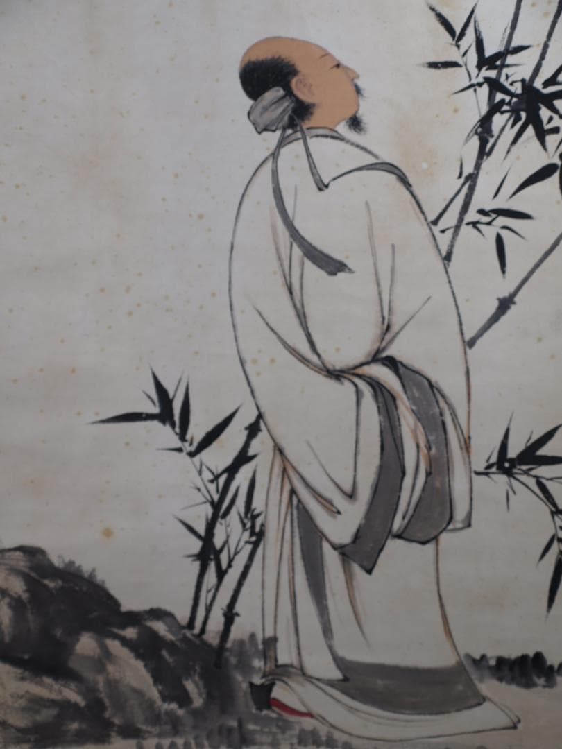 民間仕入れ品　中国近時代张大千の掛軸 人物図　 貴重品 DE447A7-3