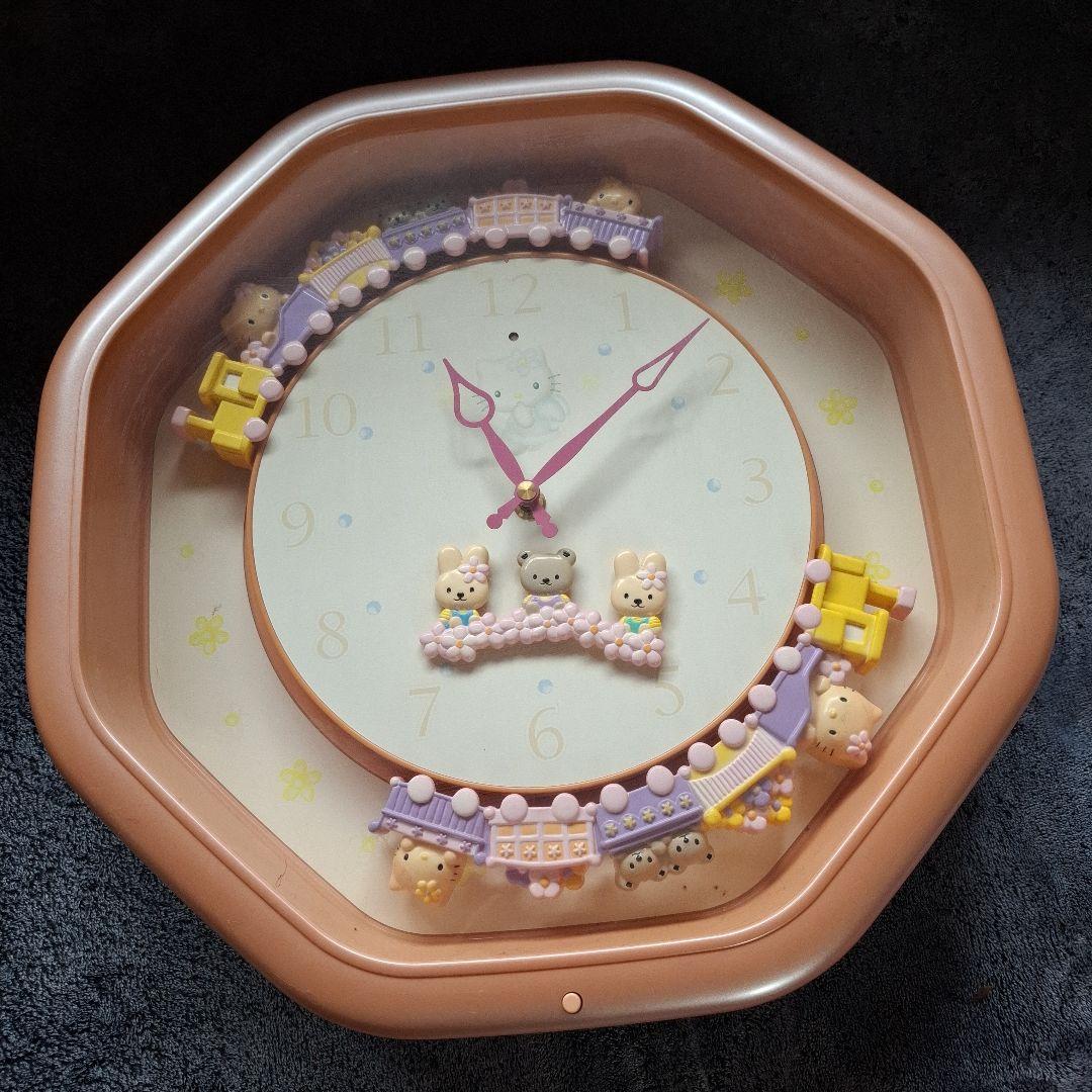希少激レアHello Kitty キャラクター時計 動く人形付き