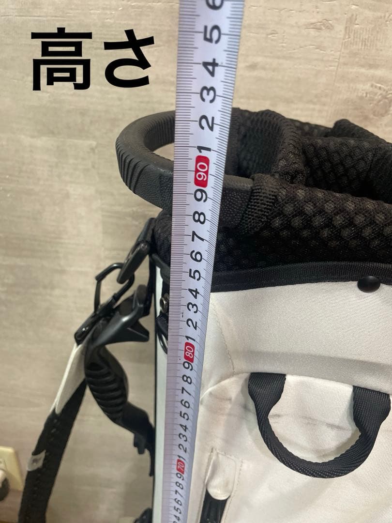 希少ブラック＆ホワイト 軽量 スタンド ゴルフバッグ