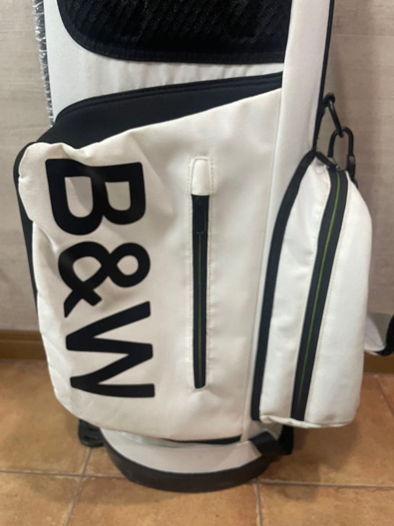 希少ブラック＆ホワイト 軽量 スタンド ゴルフバッグ