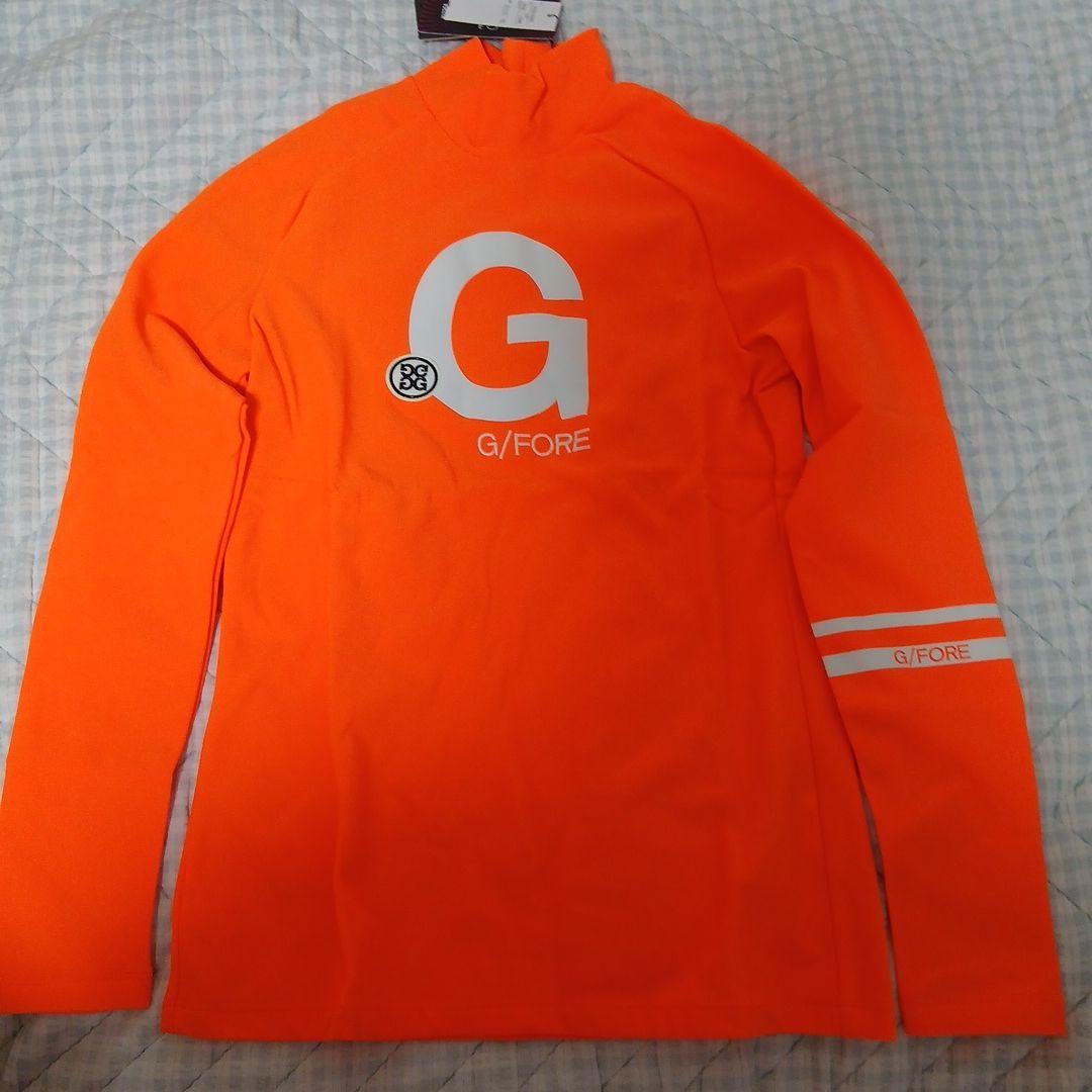 G/FORE ジーフォアのモックネック 長袖シャツ 蛍光オレンジ