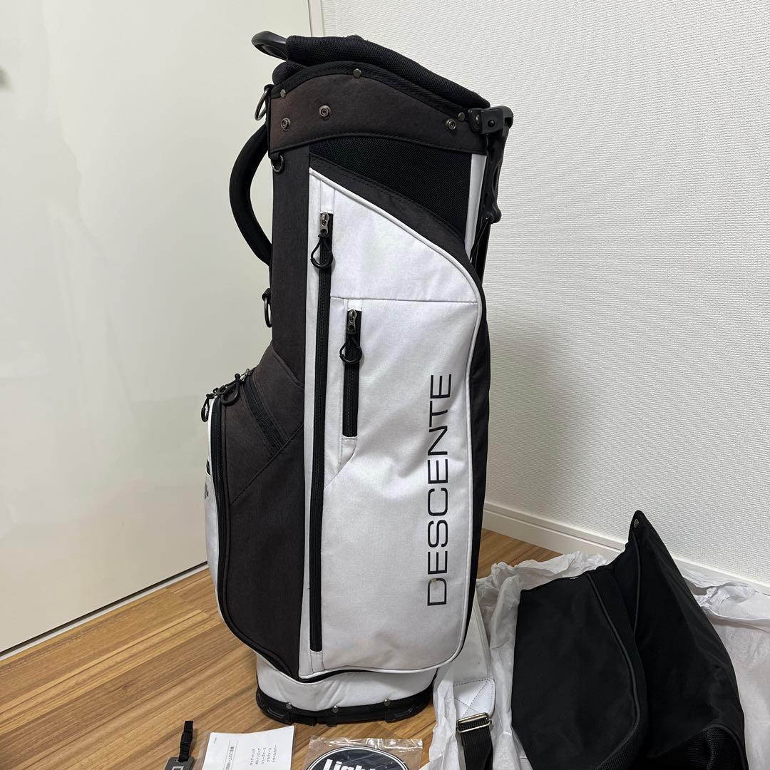 DESCENTE キャディバッグ DQBTJJ03 8.5型 白/黒　スタンド式