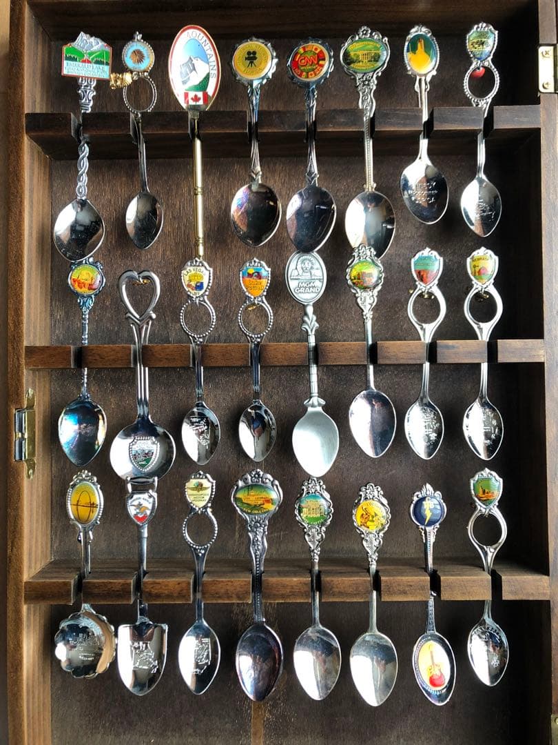 北米観光地装飾スプーン(ガラスケース入り)