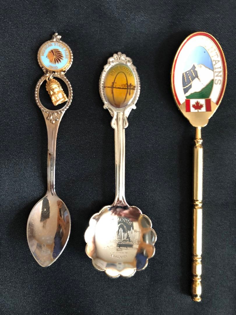 北米観光地装飾スプーン(ガラスケース入り)