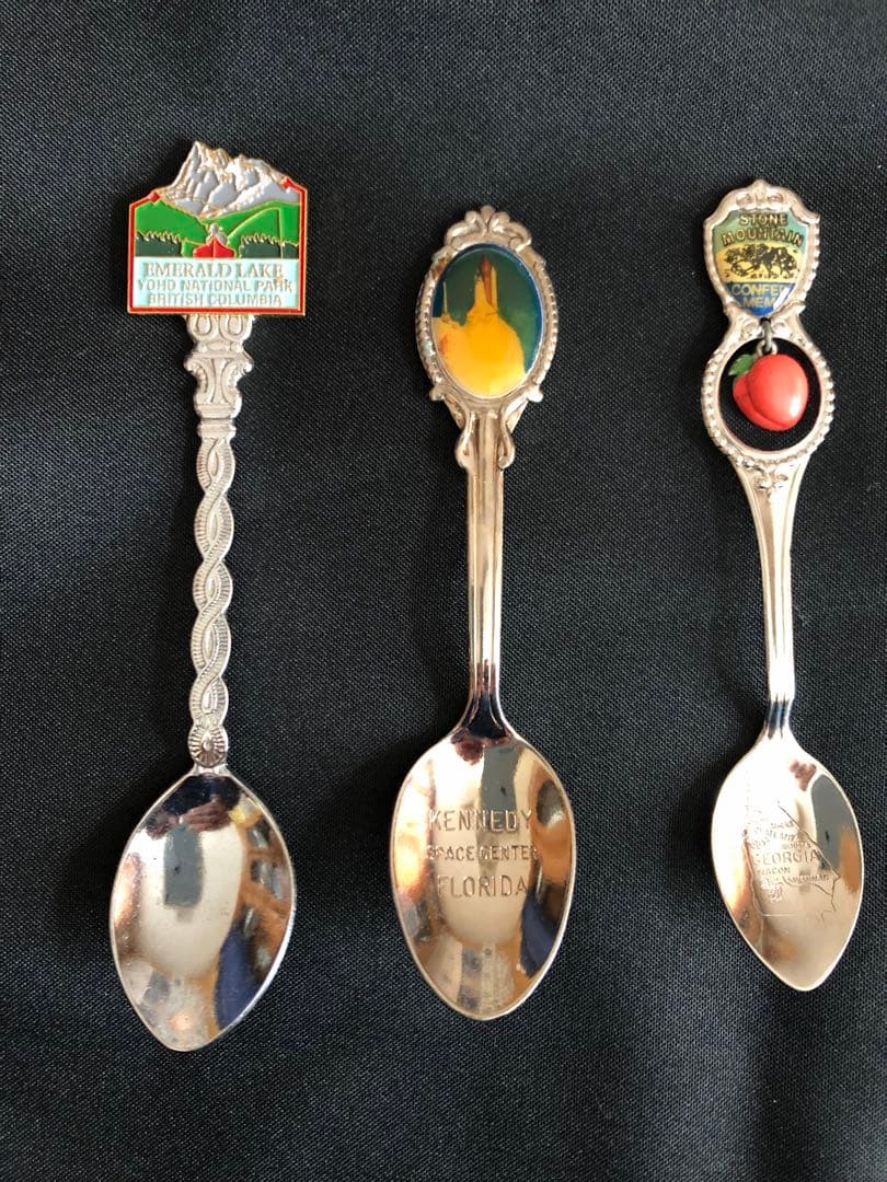 北米観光地装飾スプーン(ガラスケース入り)