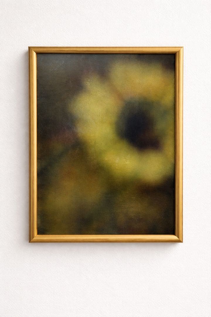 期間限定★値下げ★抽象的な花の絵画 ゴールドフレーム　水彩画