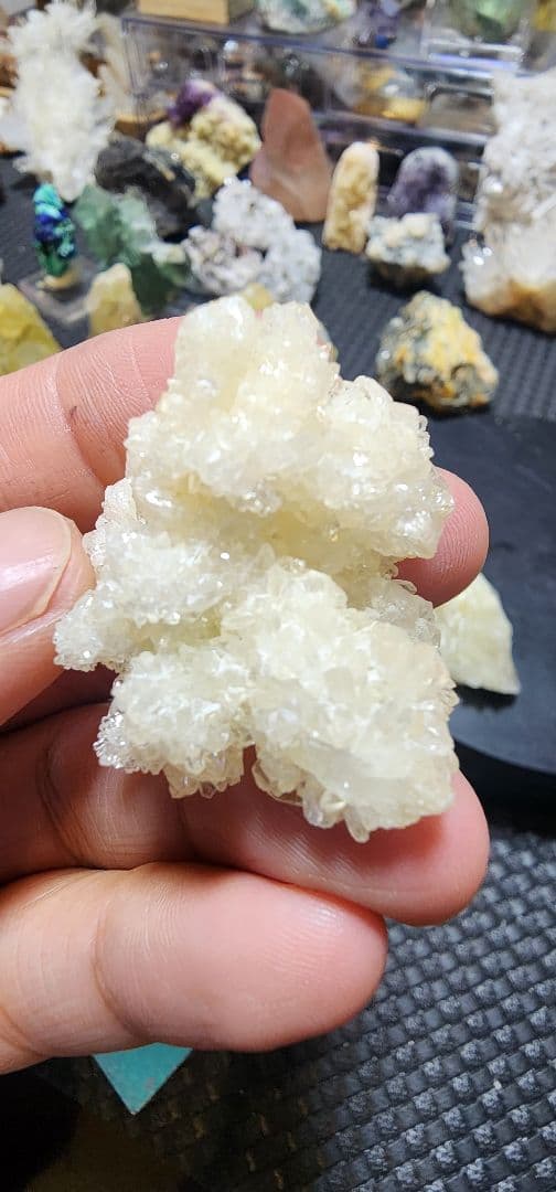 蛍光アラゴナイト クラスター　３セット