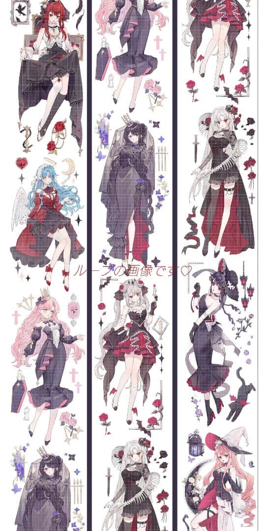 J659＃血瞳刺杀团(贝壳光)studiovi切り売り海外人物マステ女の子