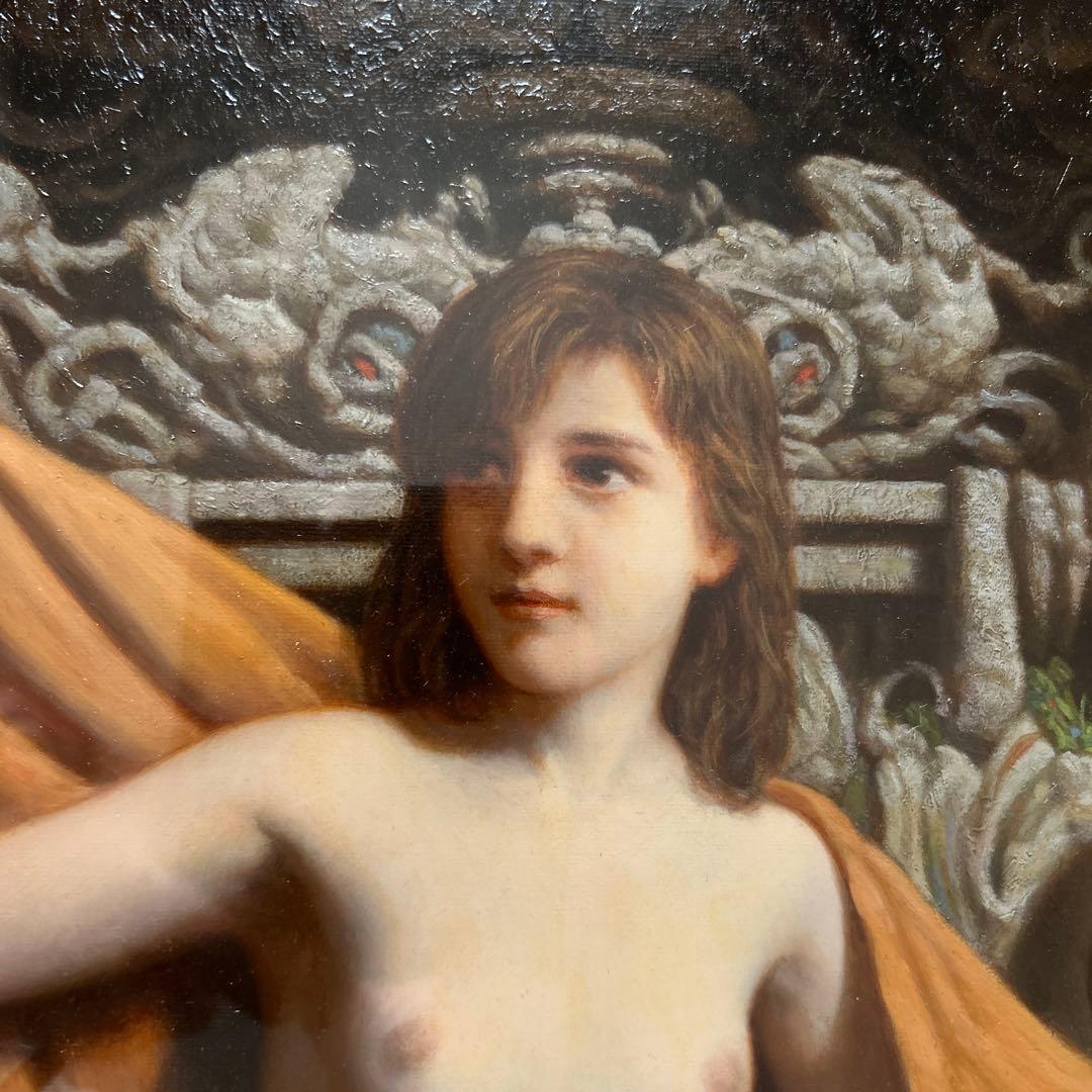 絵画　油彩画　少女　嶋根幸延　「少女裸婦」