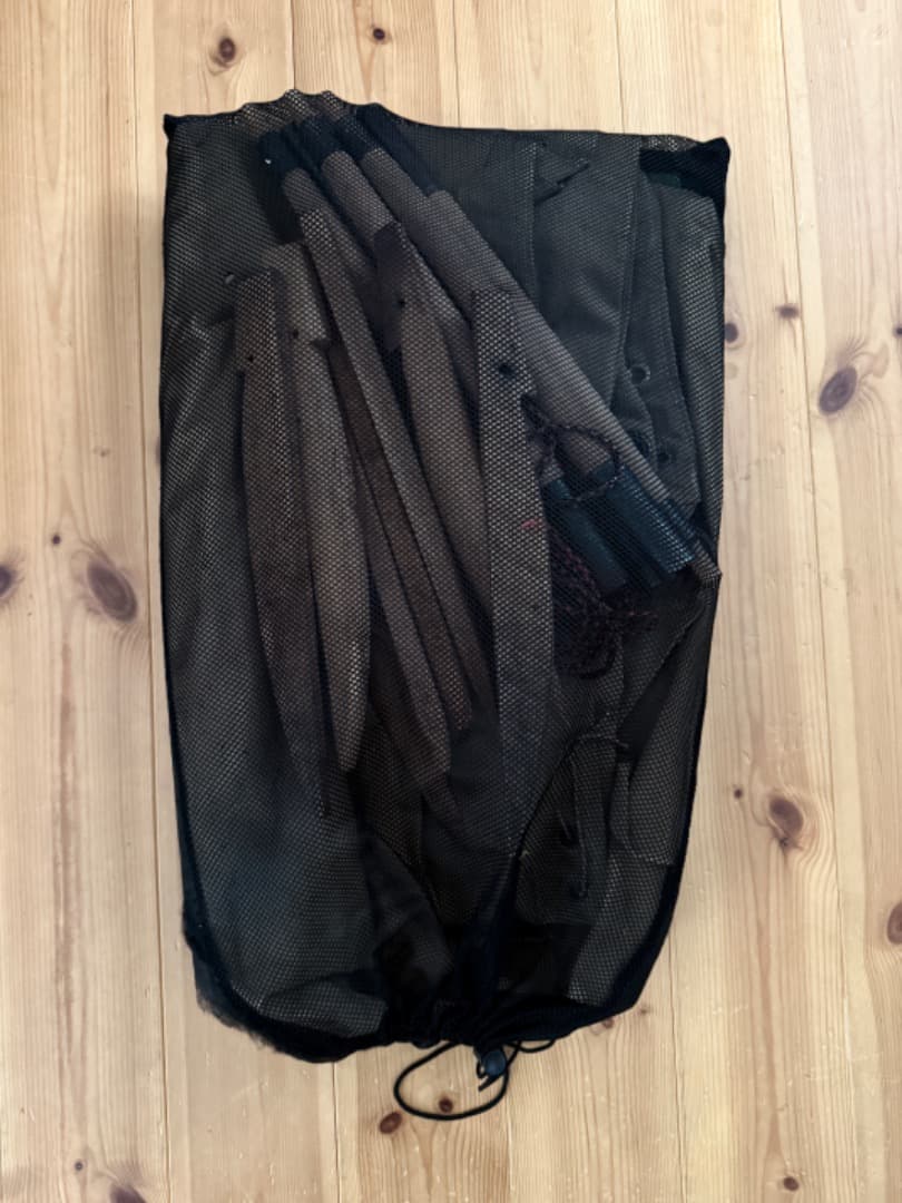 フランス軍幕　パップテント　木製ポール、ペグ付き　ボタン ハトメ欠損無し