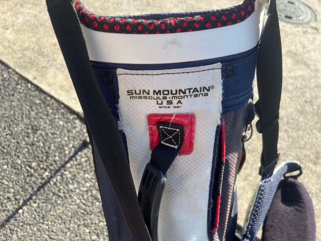 サンマウンテン ゴルフスタンドバッグ ネイビー/ホワイト/レッド