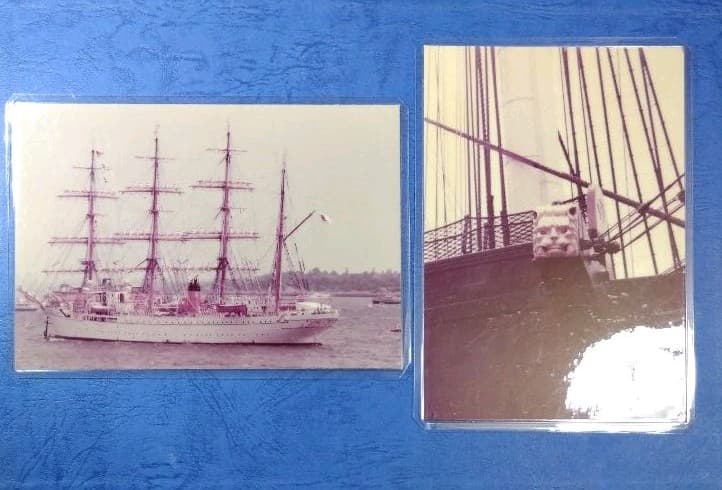 日本丸ミニチュア号鐘と帆船写真16枚