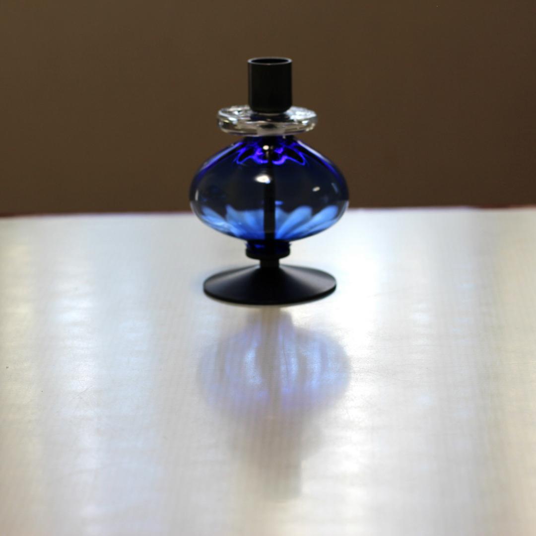 【美品】エリックホグラン　キャンドルスタンド オニオン型　ブルー 01