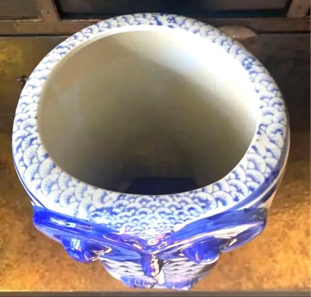 傘立て　フクロウの陶器