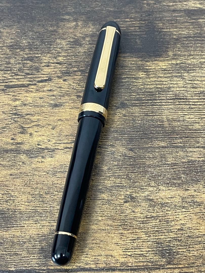 試筆のみ　細軟ニブ　14金　ゴールド×ブラック　プラチナ　万年筆