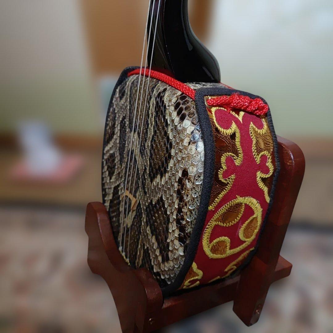 沖縄三線　黒檀　強化二重貼り　棹430g