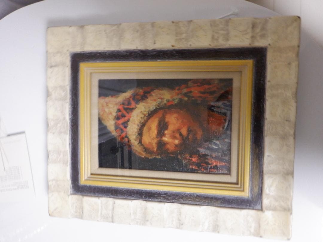 油彩画 原画「クスコの青年」小田和典　作　SMサイズ