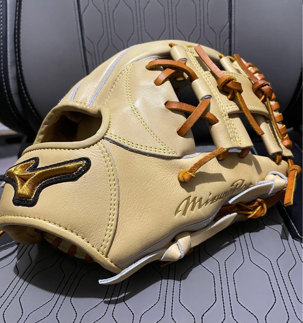 ミズノプロ 硬式内野手用グラブ テネイシャスプロエリート ブロンド レザリオ型付
