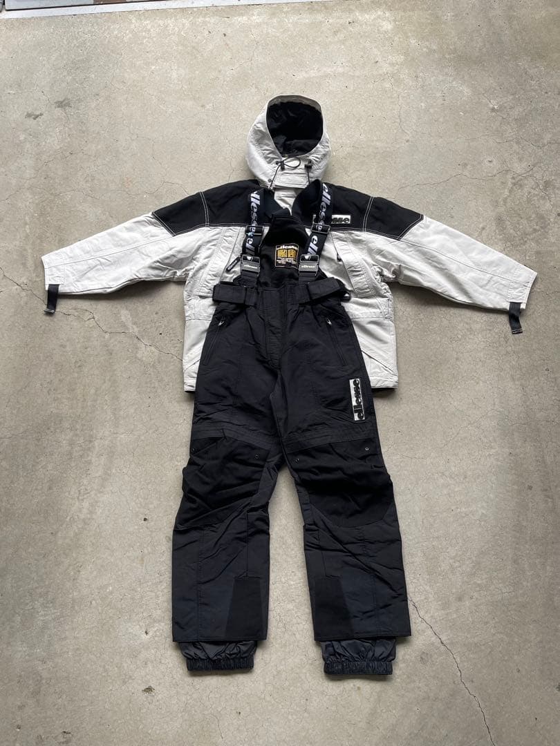 90s ellesse スキーウェア ホワイト/ブラック