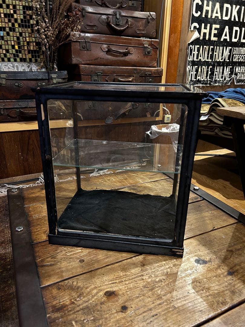 アンティーク　ガラスケース　ディスプレイケース ブラック　ビンテージ