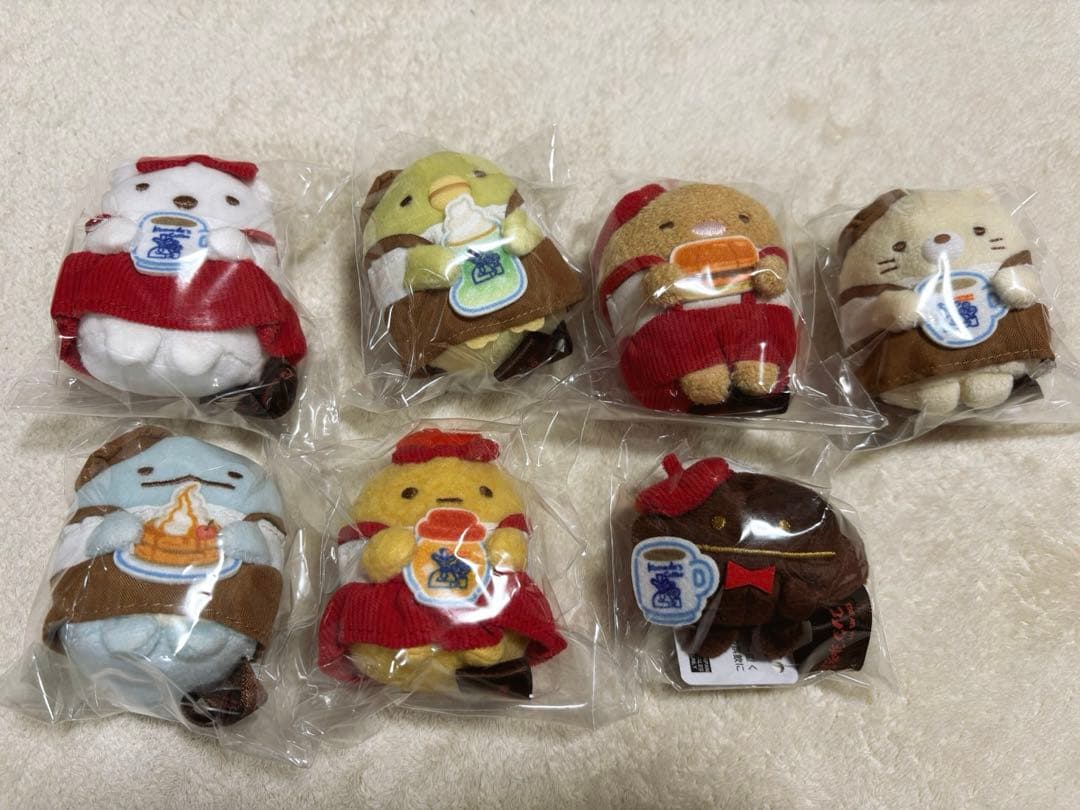コメダ珈琲店×すみっコぐらし てのりぬいぐるみ　7点セット ロフト限定