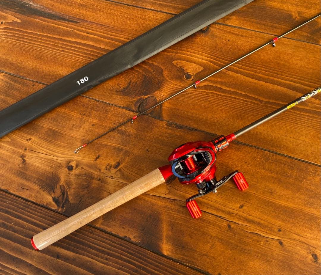 バス釣りセット　2ピースロッド　6ft バスロッド　ベイトロッド　カーボンロッド