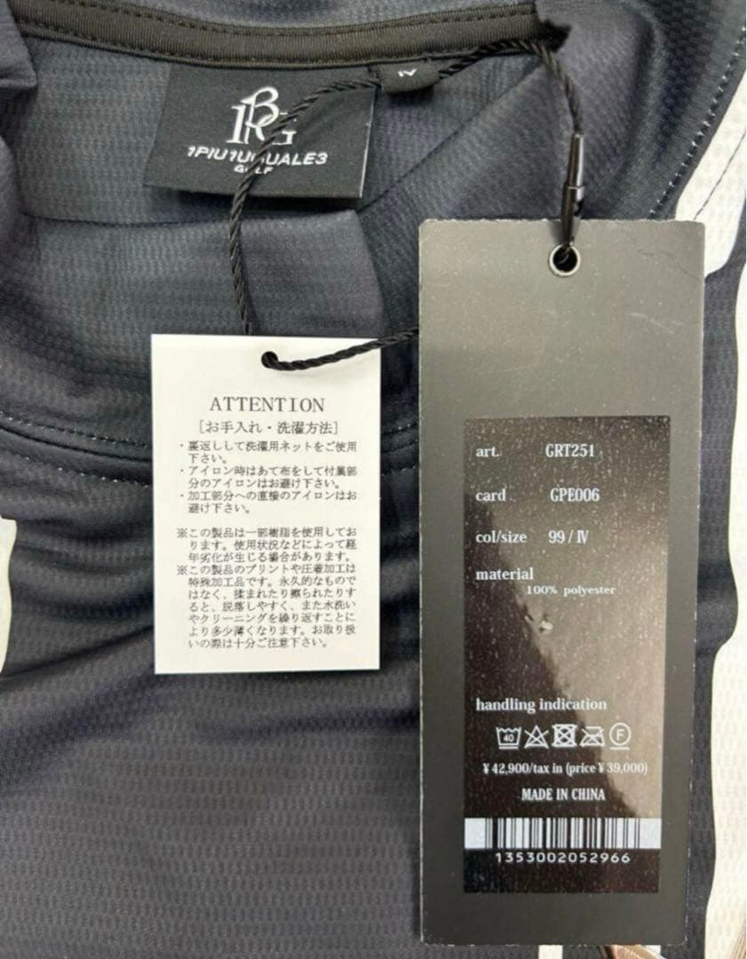 ウノピゥ 1PIU1UGUALE3 ゴルフ モックネック 黒GRT251 4