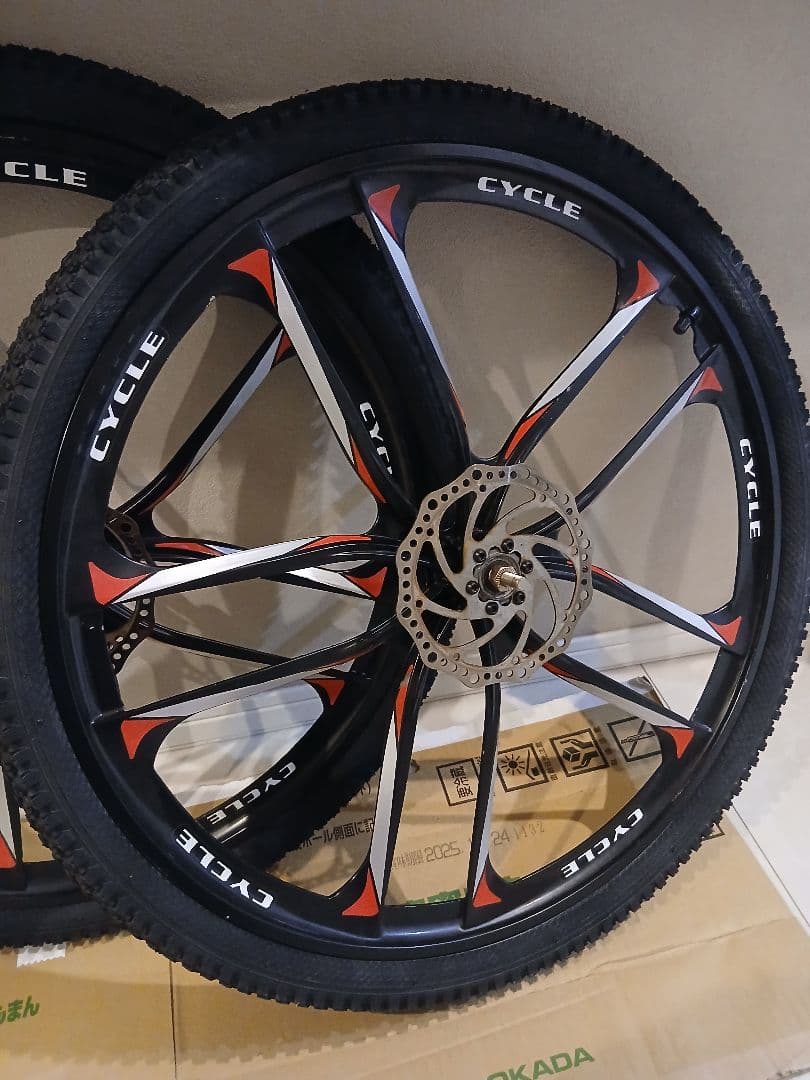 自転車ホイール 26インチ 黒 ダブルリム