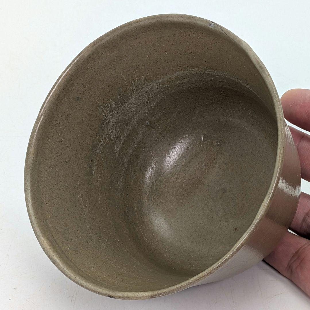森香州？ 虫明焼 茶盌 抹茶碗 抹茶茶碗 茶道具 茶器 食器 在銘 鉄絵 切高台