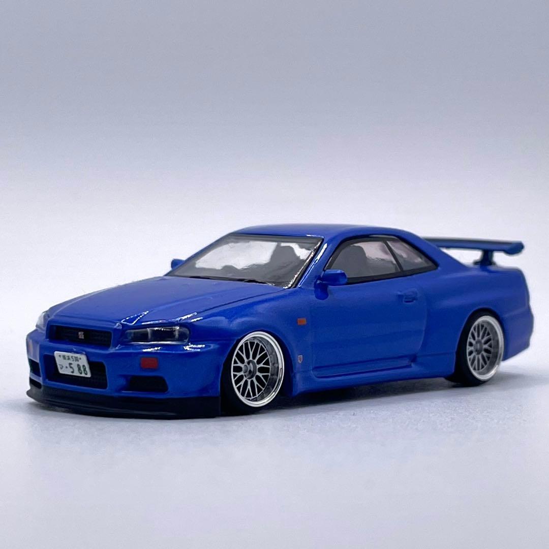 1/64 MINIGT 日産 R34 GT-R カスタム品 BBS