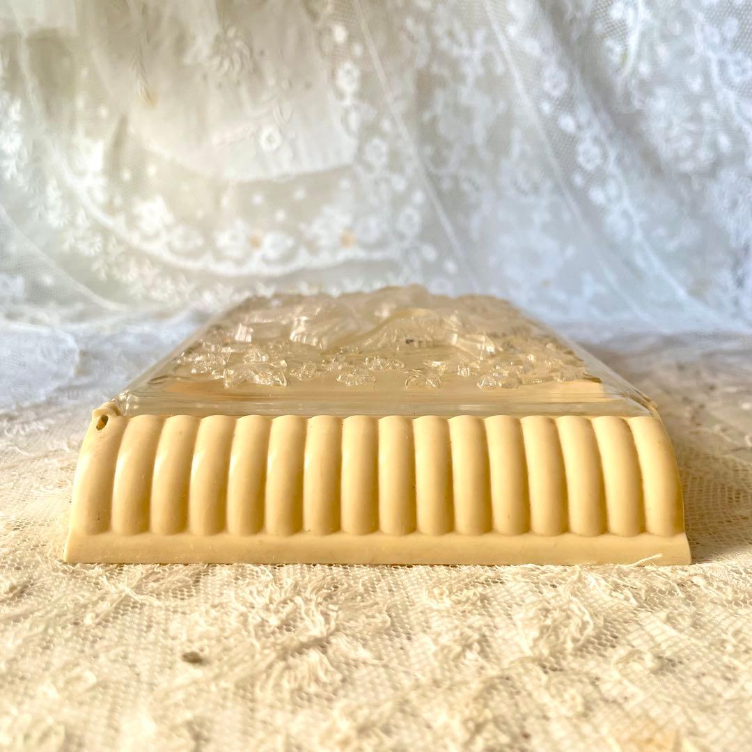 小鳥レリーフのメルスリーボックス　裁縫箱　フランスアンティークヴィンテージ