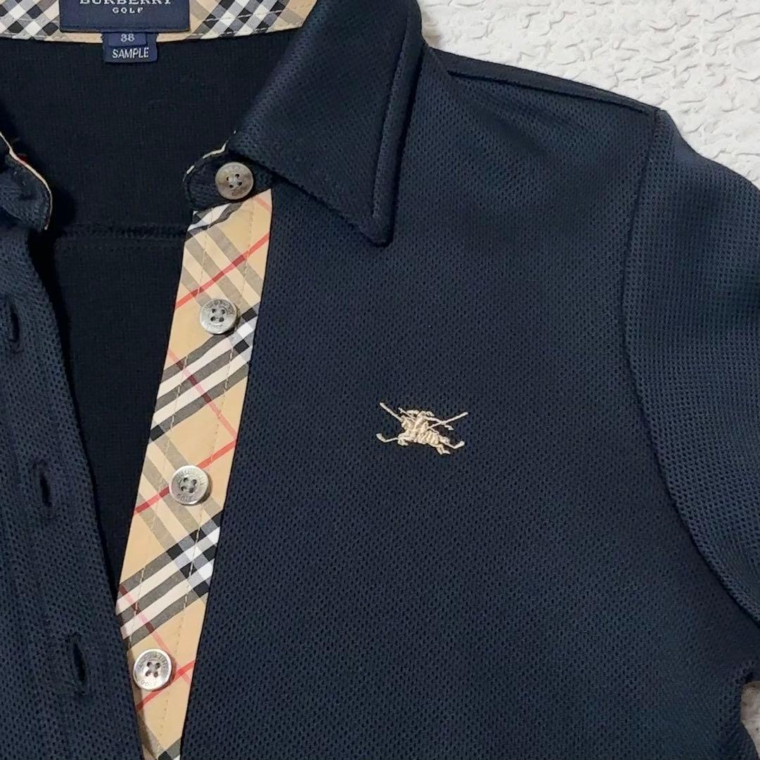 バーバリー ゴルフ ノバチェック ポロワンピース ゴルフウェア ネイビー M 紺