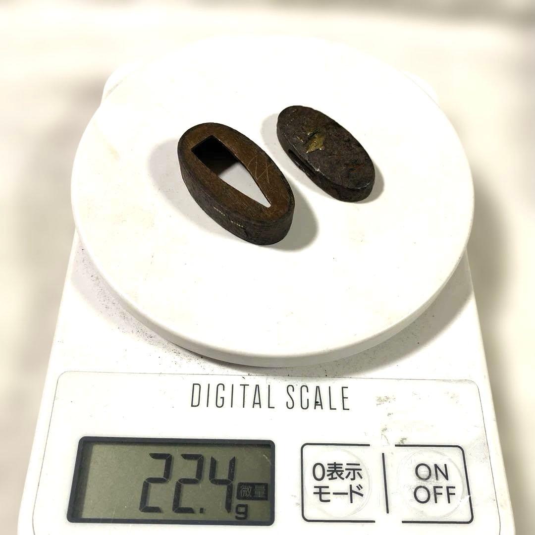 B-75 縁頭　金象嵌　武具　刀装具　骨董品　時代物　日本　美術品　工芸品