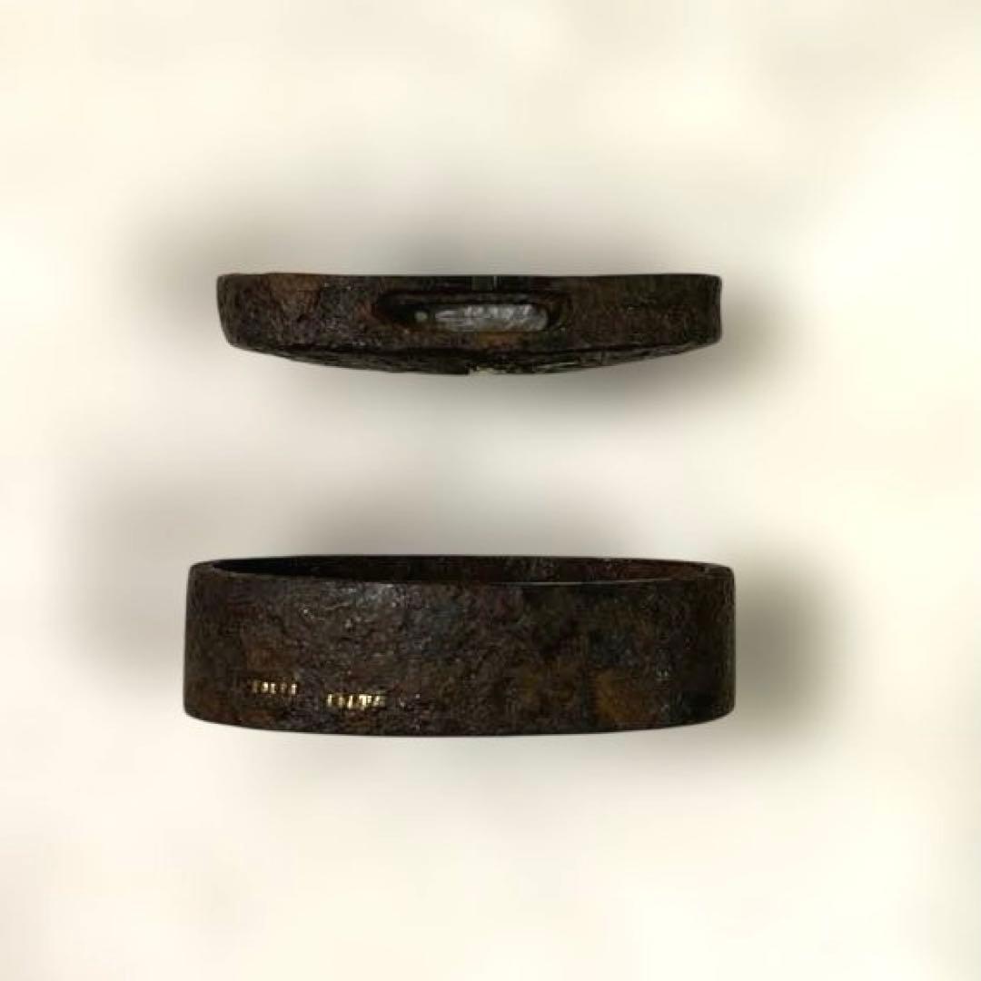 B-75 縁頭　金象嵌　武具　刀装具　骨董品　時代物　日本　美術品　工芸品