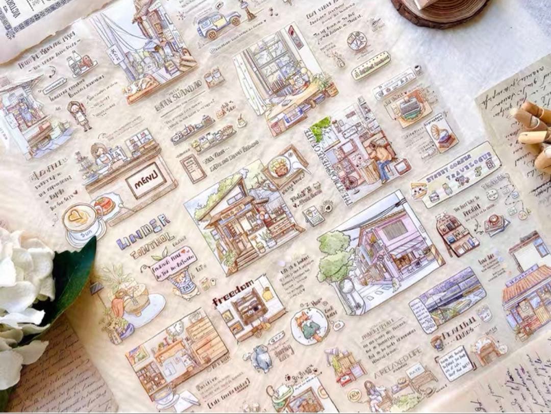 醒醒文创《小巷人家》海外マスキングテープ　マステ 【2384】