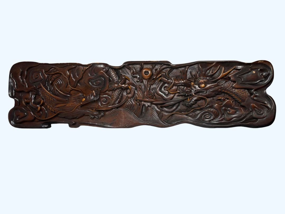 欄間　額　龍　厚彫　彫刻　アンティーク　骨董