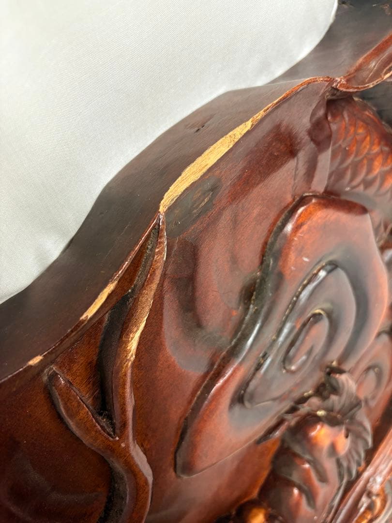 欄間　額　龍　厚彫　彫刻　アンティーク　骨董